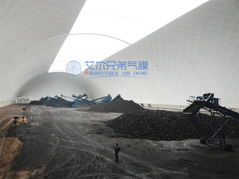 氣膜建筑做好環(huán)保保障，讓儲煤場安全過冬
